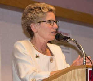 Ontario Premier Kathleen Wynne (Lib) in Thunder Bay, ON home to new law school. 