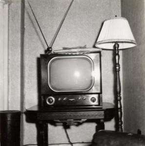 If you're approaching or passing 40 years of age, you might remember your grandparents having a set up like this. You might have dreaded the day you visited because you were forced to watch black and white television and fiddle around with the 'rabbit ears'. To those readers who have no idea what I'm talking about (LOL) the 'rabbit ears' are those two metal rods sticking up from the corner of the television set. The rods could be rotated, pulled apart, shortened and lengthened etc. All in the hopes of receiving a television signal as clearly as possible. There was an art to this stuff. Trust me, I'm old. CP 
