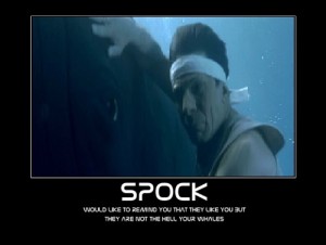 Ontario will be the first province to set specific standards of care for marine mammals Image: Spock mind melds in Star Trek IV. 