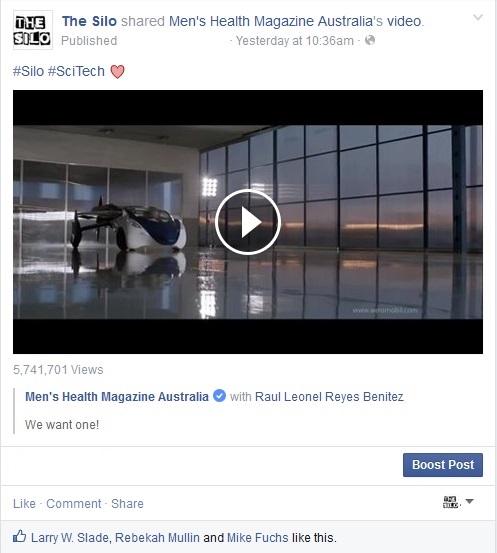 Flying Car Viral Video via Mens Health Mag2