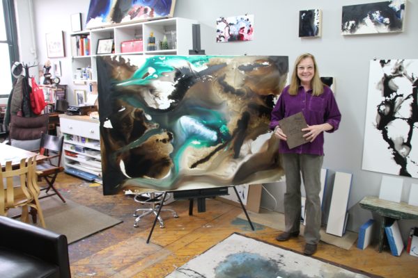 Jeannie Motherwell in her Joy Street Studios, Somerville, MA