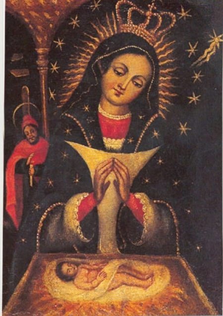 Our Lady of Altagracia Painting by Unknown Artist. Exhibited at Basilica Nuestra Senora de La Altagracia
