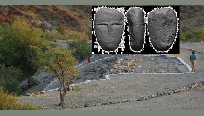 Human Face Carved On Pebble 15000 Years Ago