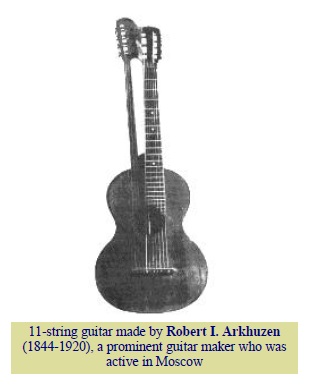 19th Century Russian 11 string Guitar 