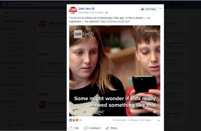Concern over Facebook Messenger Kids From CNNTech