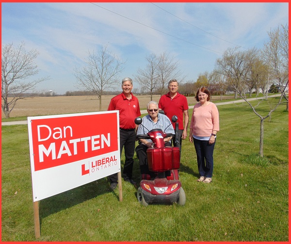 Dan Matten Official Campaign Launch First Sign Haldimand Norfolk 