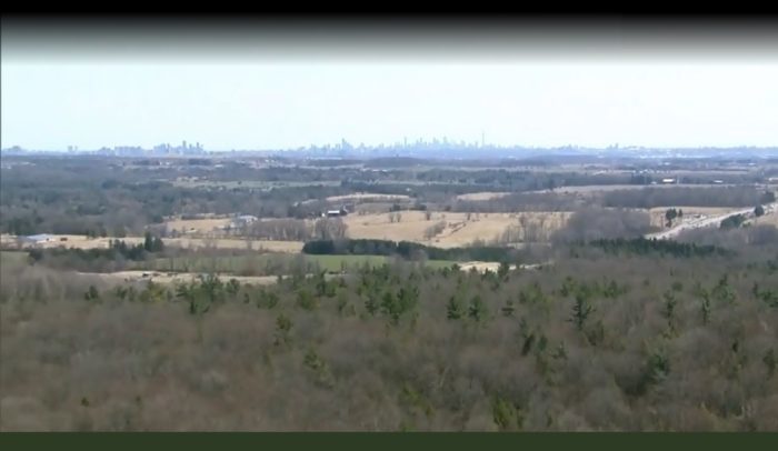 The GTA looms in the near background in view from Ontario Greenbelt.