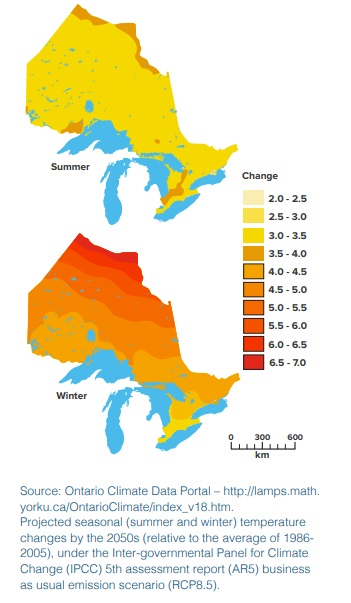 Prediction Ontario Rising Temperatures