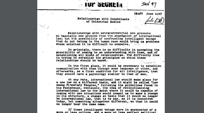 Albert Einstein’s Top Secret Aliens Document