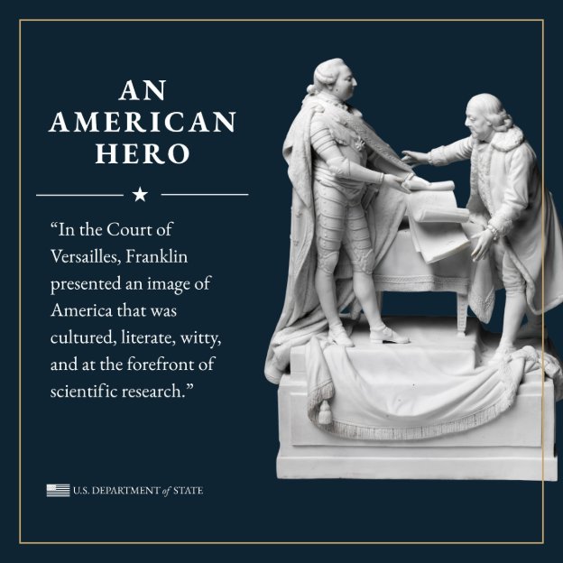Ceramic figure group of Benjamin Franklin and Louis XVI